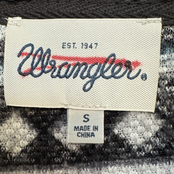 Wrangler 1/4 Zip Sherpa Fleece Pullover Quarter Zip Aztec Print Small Western - Picture 7 of 7